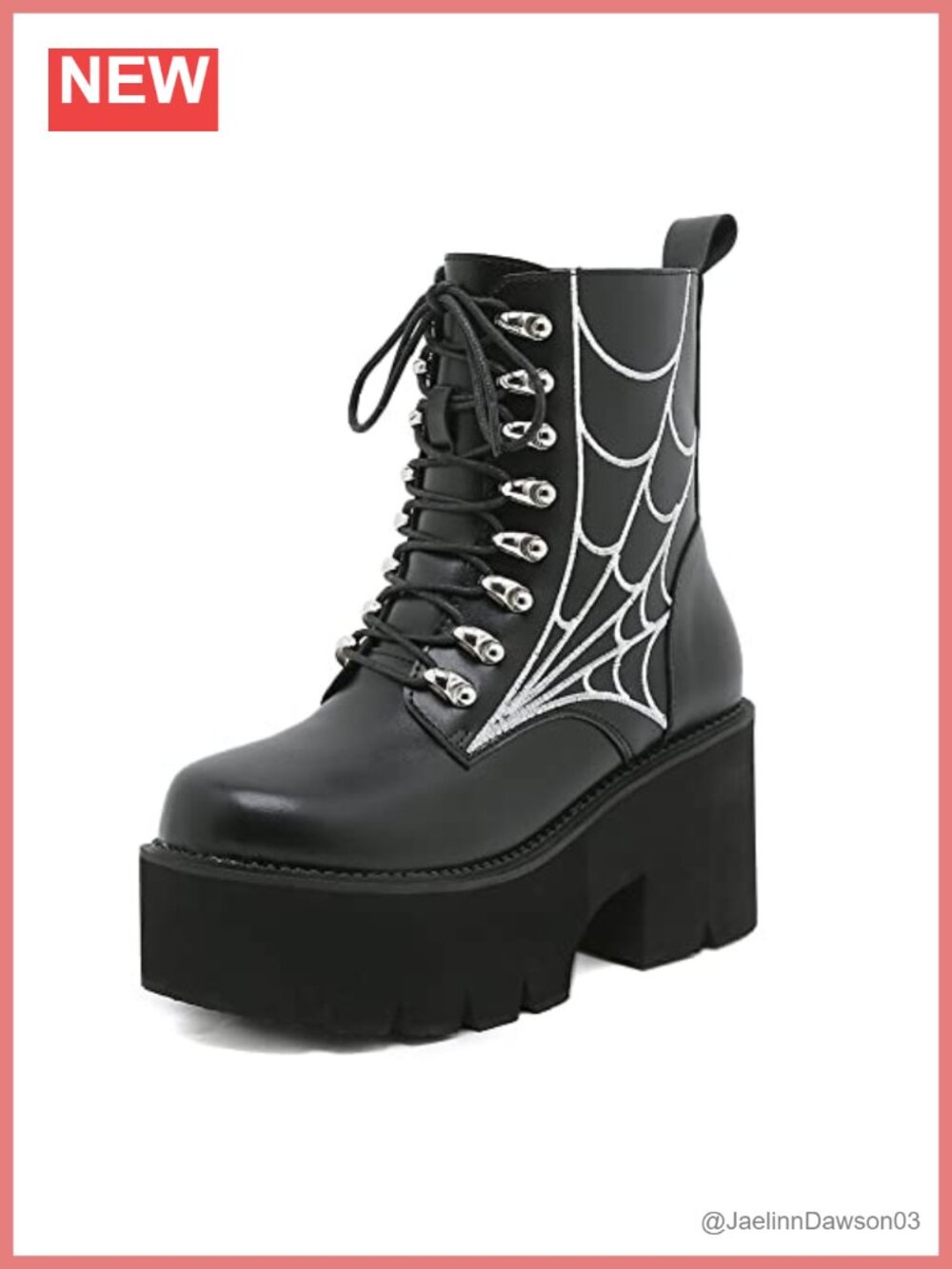 Platform Combat Boots for Women Chunky Heel Ankle Booties Chain Detachable PU